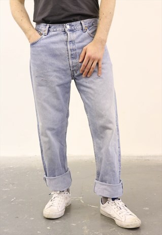 LEVI'S VINTAGE BLUE DENIM PAINT 501 JEANS