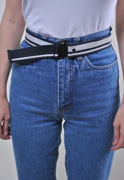 90s oversize white striped minimalist women belt
