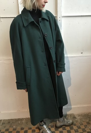 VINTAGE 90' BEAUTIFUL AMAZING GREEN CASHMERE WOOL COAT