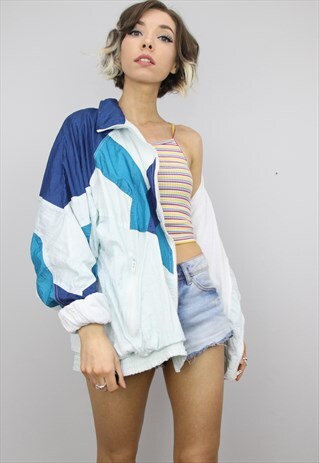 VINTAGE 80S 90S OVERSIZED FESTIVAL SHELL JACKET