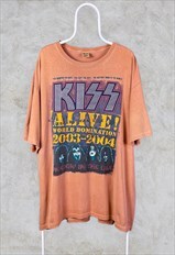 Vintage Kiss Band T-Shirt World Domination Tour 2003 XL