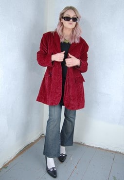 Vintage y2k baggy penny lane coat jacket rave in bordo red