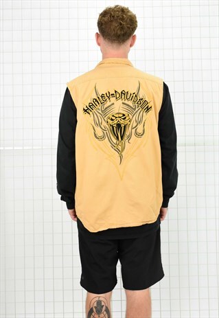 HARLEY DAVIDSON SLEEVELESS DENIM SHIRT