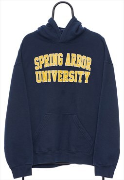 Vintage Spring Arbor University Spellout Navy Hoodie