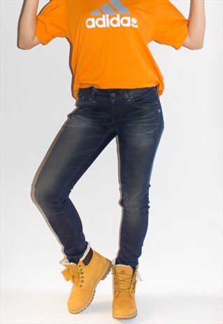 RETRO SKINNY FIT FRAYED HEM G-STAR COATED JEANS