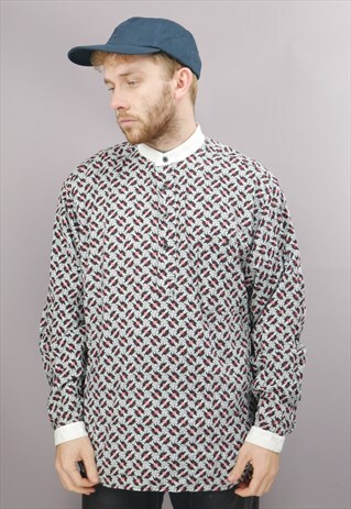 VINTAGE BUTTON UP SHIRT IN MULTICOLOUR PATTERN