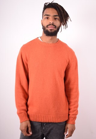 KAPPA MENS VINTAGE JUMPER SWEATER LARGE ORANGE 90S