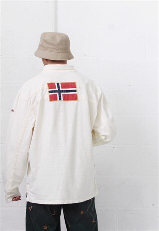 VINTAGE NAPAPIJRI LONG SLEEVE POLO WITH BACK LOG