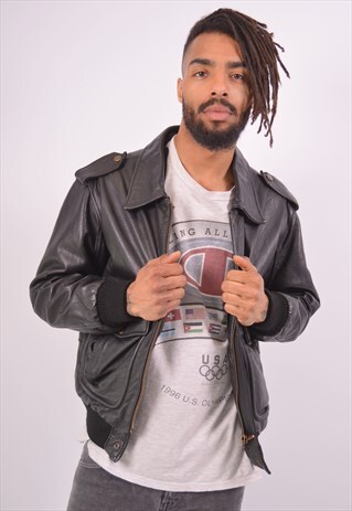 VINTAGE LEATHER JACKET BLACK