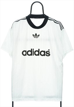 Vintage Adidas White Football Shirt Mens
