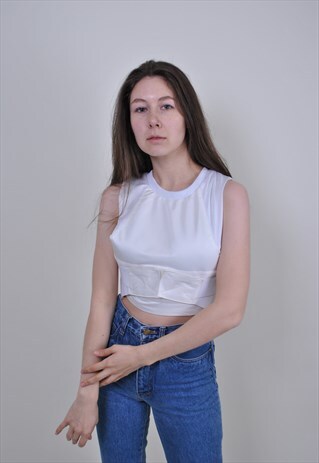 90S BODYGUARD TOP, VINTAGE TECHWEAR WHITE SPORT TANK