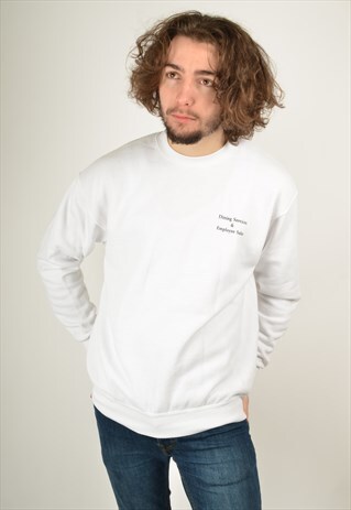 VINTAGE USA WORKWEAR SWEATSHIRT IN WHITE