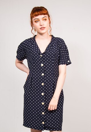 90'S VINTAGE POLKA DOT PATTERN DRESS