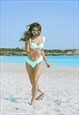 HIGH LEG BIKINI BOTTOM WITH FRILLS IN MINT