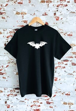 Bat Halloween graphic print black T-shirt