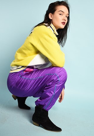 90'S RETRO ATHLEISURE SPORTS TRACKSUIT BOTTOMS JOGGERS PANTS