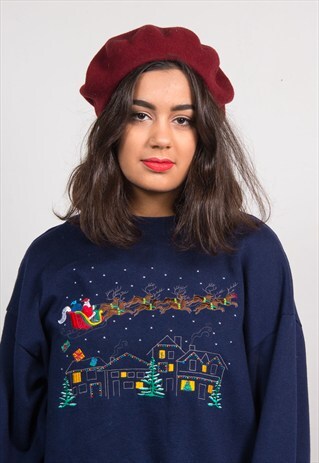 VINTAGE 90'S MAROON BERET HAT