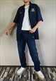 VINTAGE 90S DICKIES WORKWEAR SHIRT IN NAVY