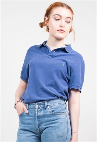 VINTAGE 90'S RALPH LAUREN BLUE POLO T-SHIRT