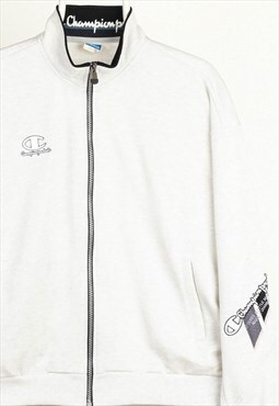 Vintage Champion Track Jacket Grey Embroidered Logo