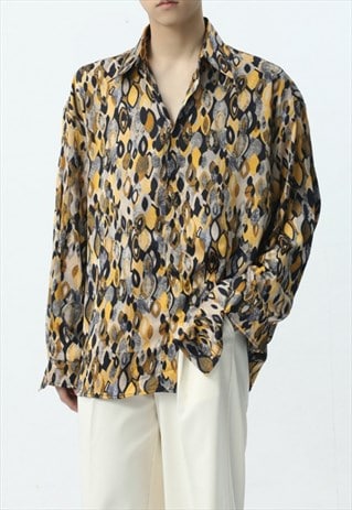 Men's Retro style draped floral shirt SS24 Vol.2