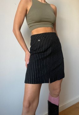 Vintage Mini High Waisted Stripped Skirt