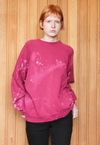 VINTAGE 1990S PINK PAINT SWEATER