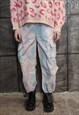 SKY PRINT BEAM JOGGERS GRADIENT CLOUDS LOOSE OVERALLS BLUE