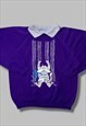 vintage 90s collared cat cute jumper sweater 