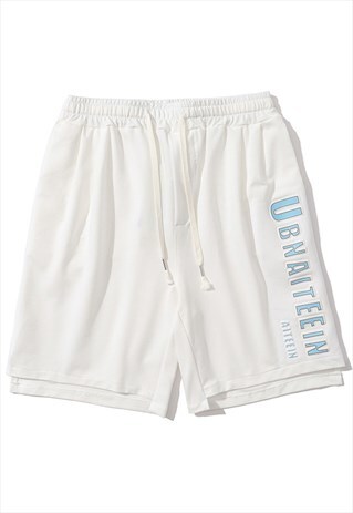TRENDY LETTERS PRINTED CASUAL LOOSE SHORTS