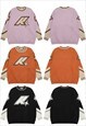 AMERICAN COLLEGE SWEATER KNITTED VARSITY JUMPER IN BLACK