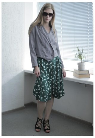 VINTAGE 80'S GREY CROPPED JACKET