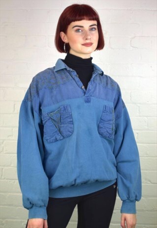 VINTAGE 90'S 1/4 BUTTON SWEATSHIRT