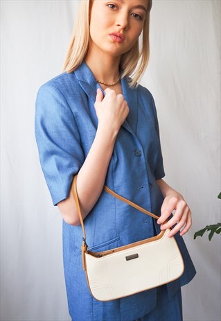 VINTAGE 90'S CREAM MINI SHOULDER BAG