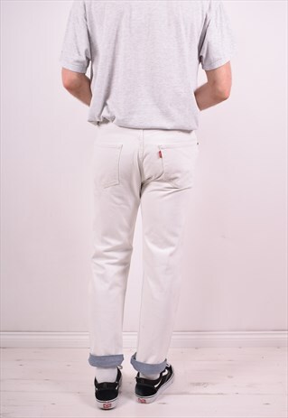 LEVI'S MENS VINTAGE JEANS W32 L28 WHITE 90'S
