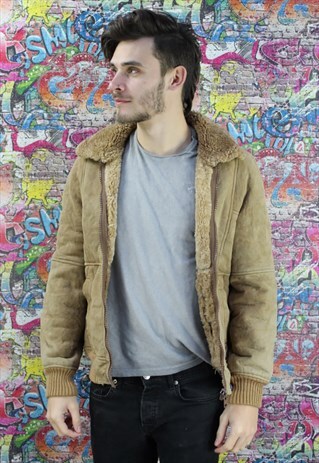 VINTAGE AVIATOR/FLYING JACKET. SHEARLING SHEEP SKIN. UNISEX.
