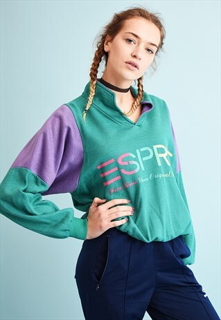 80'S RETRO ATHLEISURE SLOGAN SWEATSHIRT JUMPER