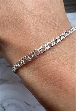 Sterling Silver Double Link 3.0mm Curb chain bracelet for me