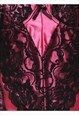 VINTAGE BLACK & PINK LACE Y2K BABYDOLL - S
