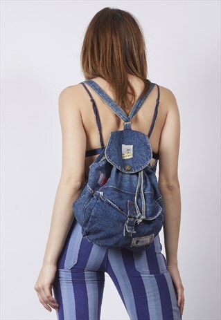VINTAGE 80'S MID-WASH DENIM RUCKSACK