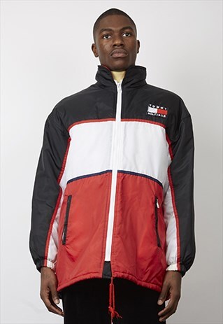VINTAGE 90'S TRICOLOUR TOMMY HILFIGER PADDED JACKET