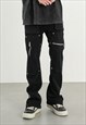 BLACK CARGO DENIM JEANS PANTS TROUSERS