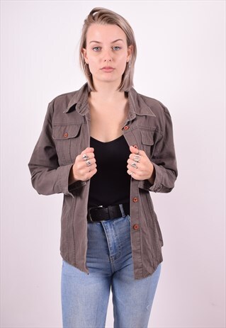LEE WOMENS VINTAGE SHIRT LARGE GREY 90'S