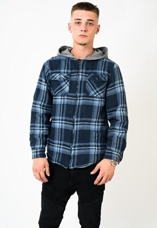 CHEQUERED HOODIED ZIP JACKET
