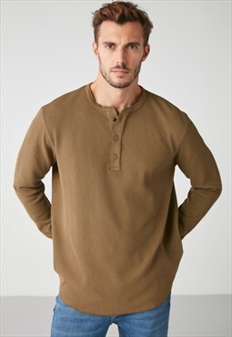 GRIMELANGE Patrick Relaxed Regular Khaki T-shirt