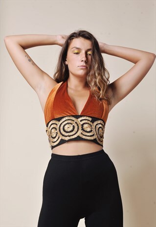 RUST VELVET BRALETTE