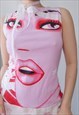 VINTAGE Y2K ANIME GIRL FACE MINI DRESS