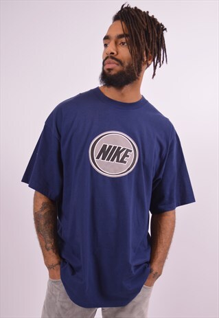NIKE MENS VINTAGE T-SHIRT TOP XL BLUE 90S