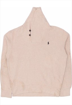 Vintage 90's Ralph Lauren Jumper Quarter Button Beige