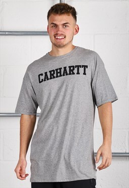 Vintage Carhartt T-Shirt in Grey Oversized Lounge Tee XS